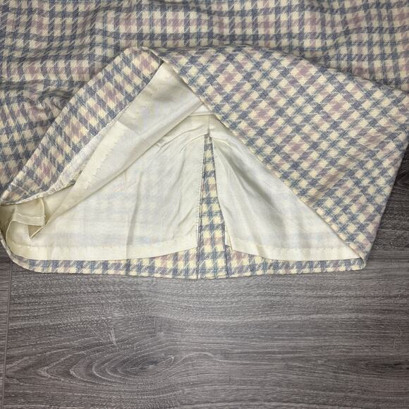 Vintage 1980s Pendleton Wool Skirt Petite Size 10 Pastel Plaid Pencil USA - Picture 3 of 6